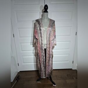 Vince Camuto Pink and Taupe Patterned Swim Cover-Up